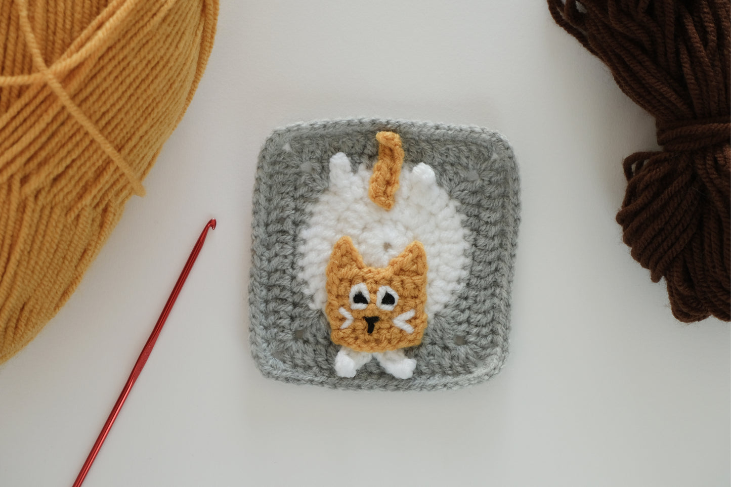 3D Cat 🐈 Granny Square Crochet Pattern