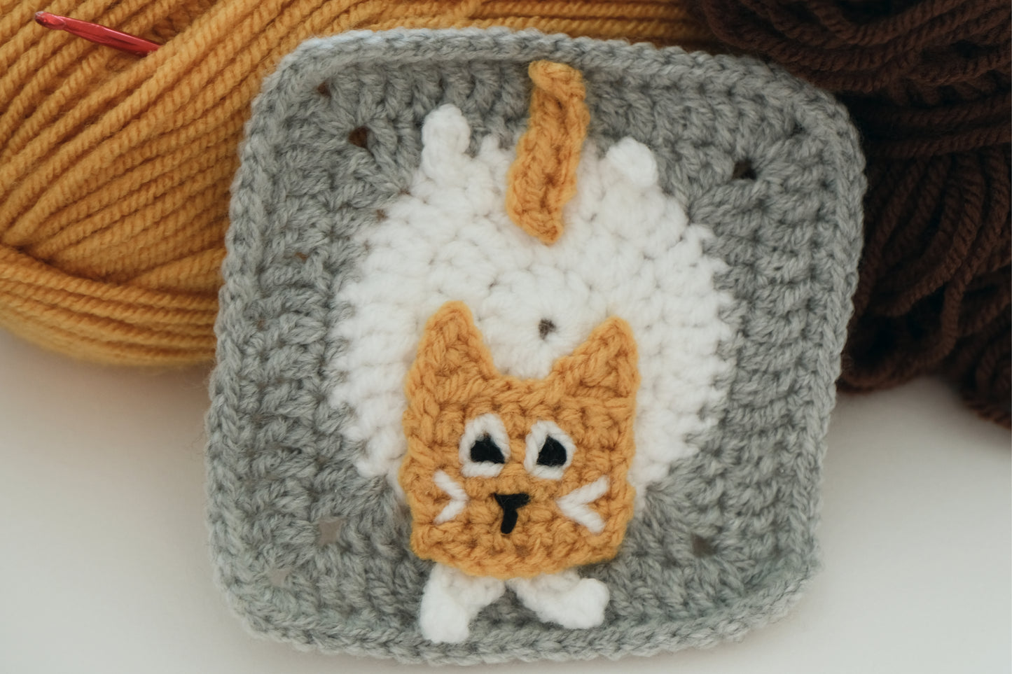 3D Cat 🐈 Granny Square Crochet Pattern