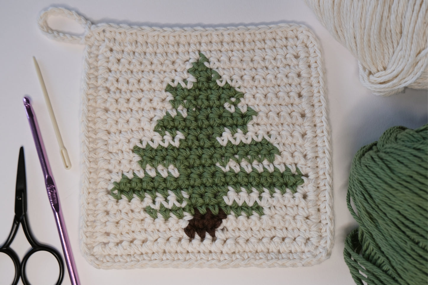 Christmas Tree 🌲 Pot Holder Crochet Pattern