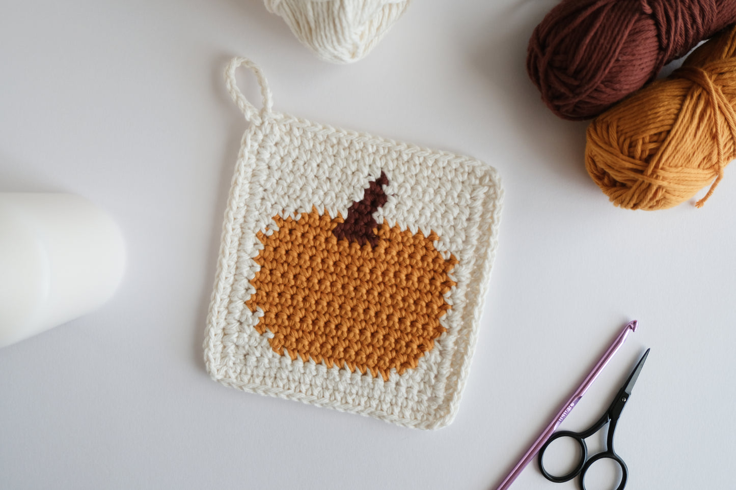 Potholder Crochet Pattern Bundle – Heart ❤️, Christmas Tree 🎄, and Pumpkin 🎃 Designs