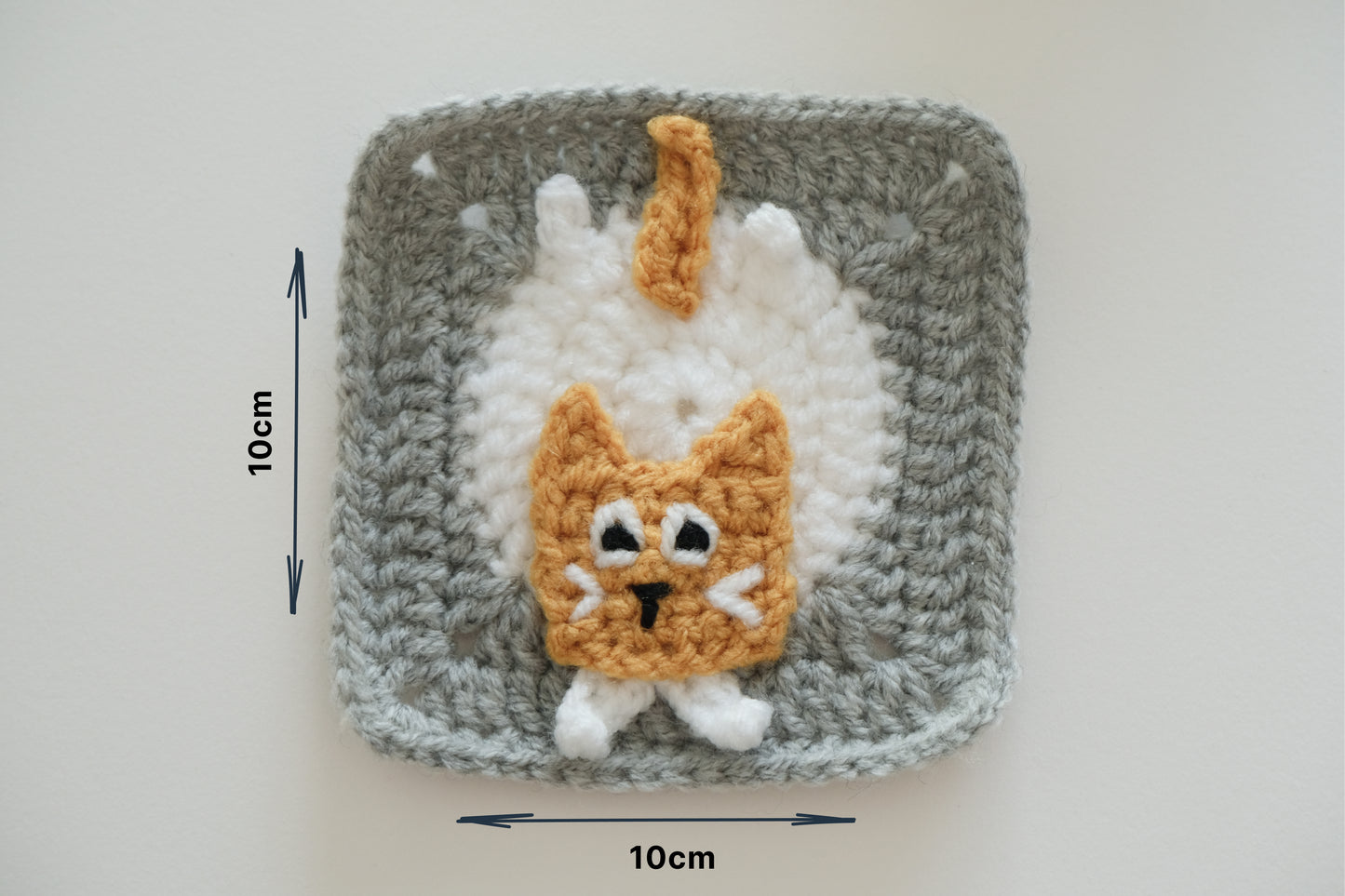 3D Cat 🐈 Granny Square Crochet Pattern